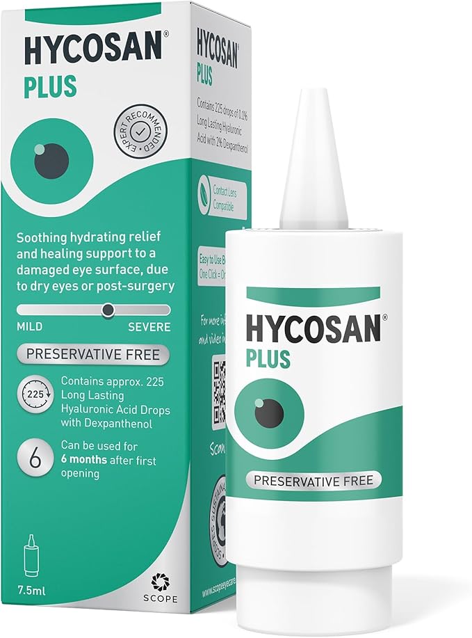 Hycosan Plus Dry Eye Drops with Hyaluronic Acid and Dexpanthenol for