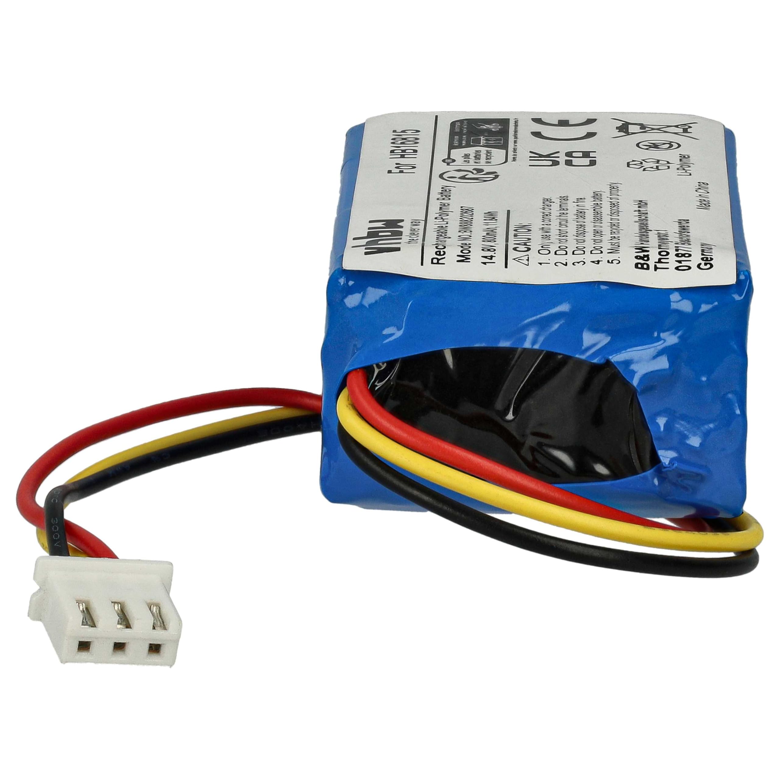 vhbw batteria compatibile con Hobot 168, 188, 198, 268, 288 aspirapolvere home cleaner (800mAh, 14,8V, Li-Ion)