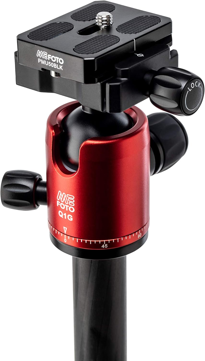 Mefoto Roadtrip S Lightweight 59.4" Aluminum Travel Tripod/Monopod w/Case, Twist Locks, Dual-Action Ballhead w/Arca Swiss Plate for Mirrorless/DSLR Sony Nikon Canon Fuji - Titanium (RTSATTN)