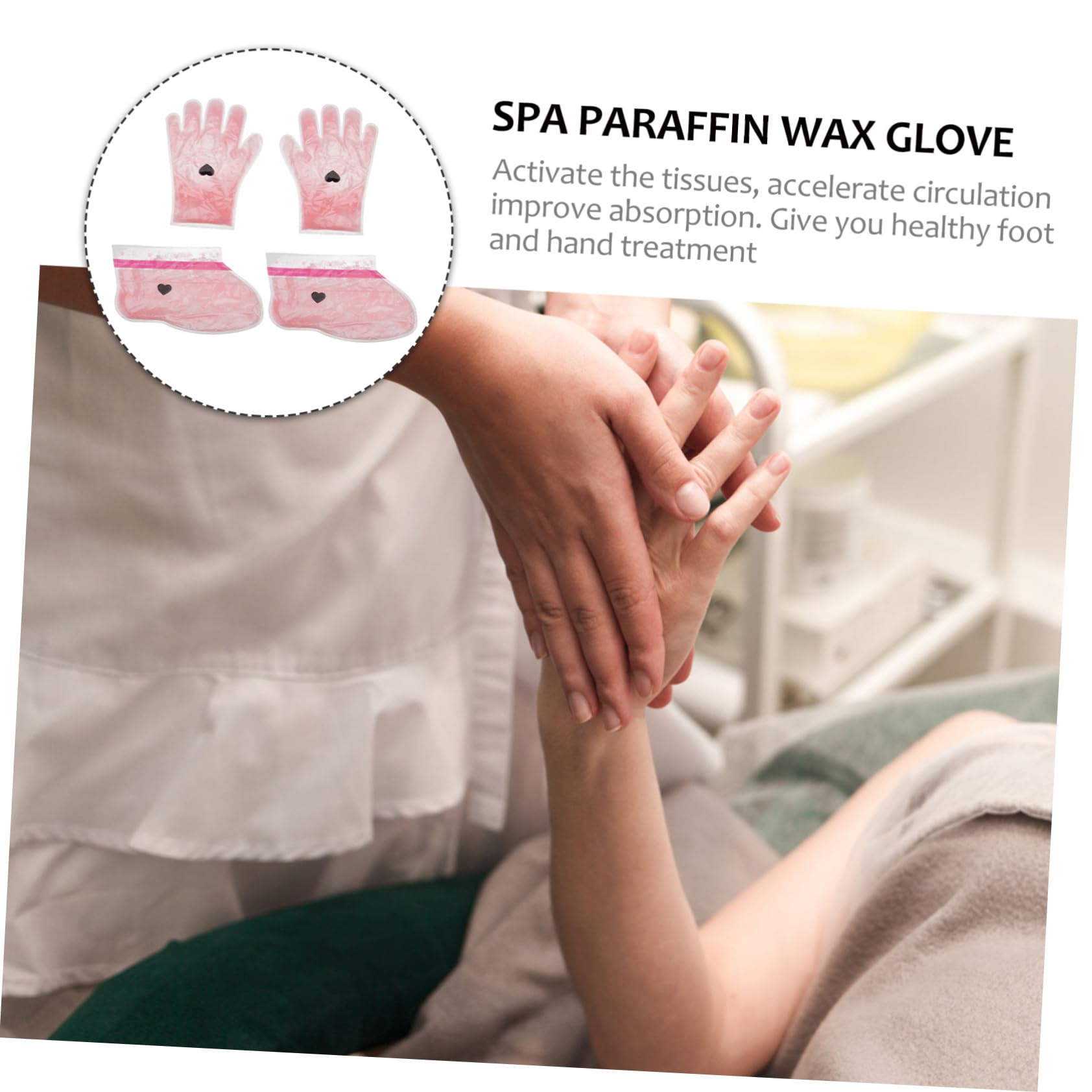 Healeved 2 Pares Guantes De De Cera Calcetines De Cera De Parafina Manopla Aislada Para El Cuidado De La Cera Cubierta De Cera De Manos De Belleza Spa Rojo Cosmético Cera Parafina