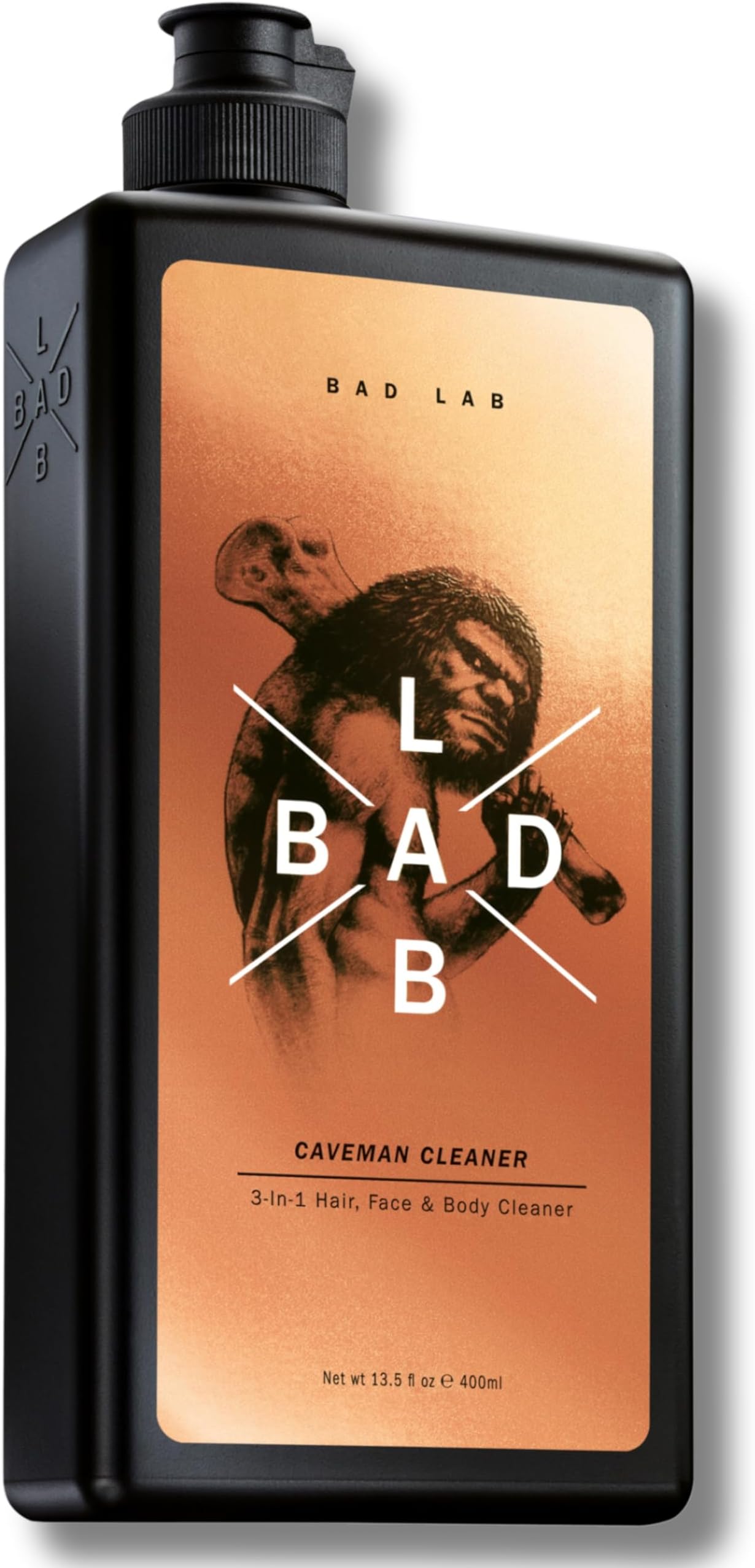 Bad Lab Caveman Cleaner 3-in-1 Hair, Face & Body Wash for Men | Controls Body Odour & Sweat | Long-Lasting Freshness | Daily Use | 400ml