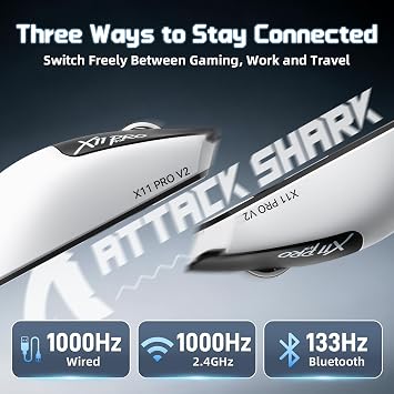 ATTACK SHARK X11 PRO V2 Wireless Gaming Mouse with TFT Dock, Black White A