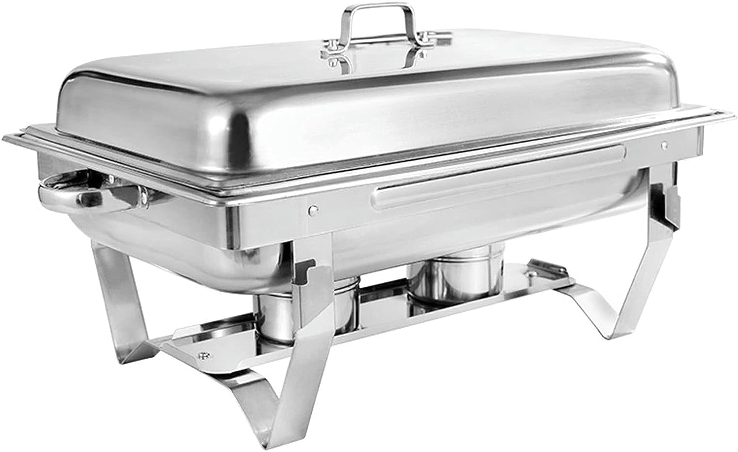 Juego de buffet de acero inoxidable Chafing Dish, 11L Servidores de buffet Chafing de tamaño completo Calentador de alimentos con bandeja de comida, soportes de combustible y tapa para cualquier event
