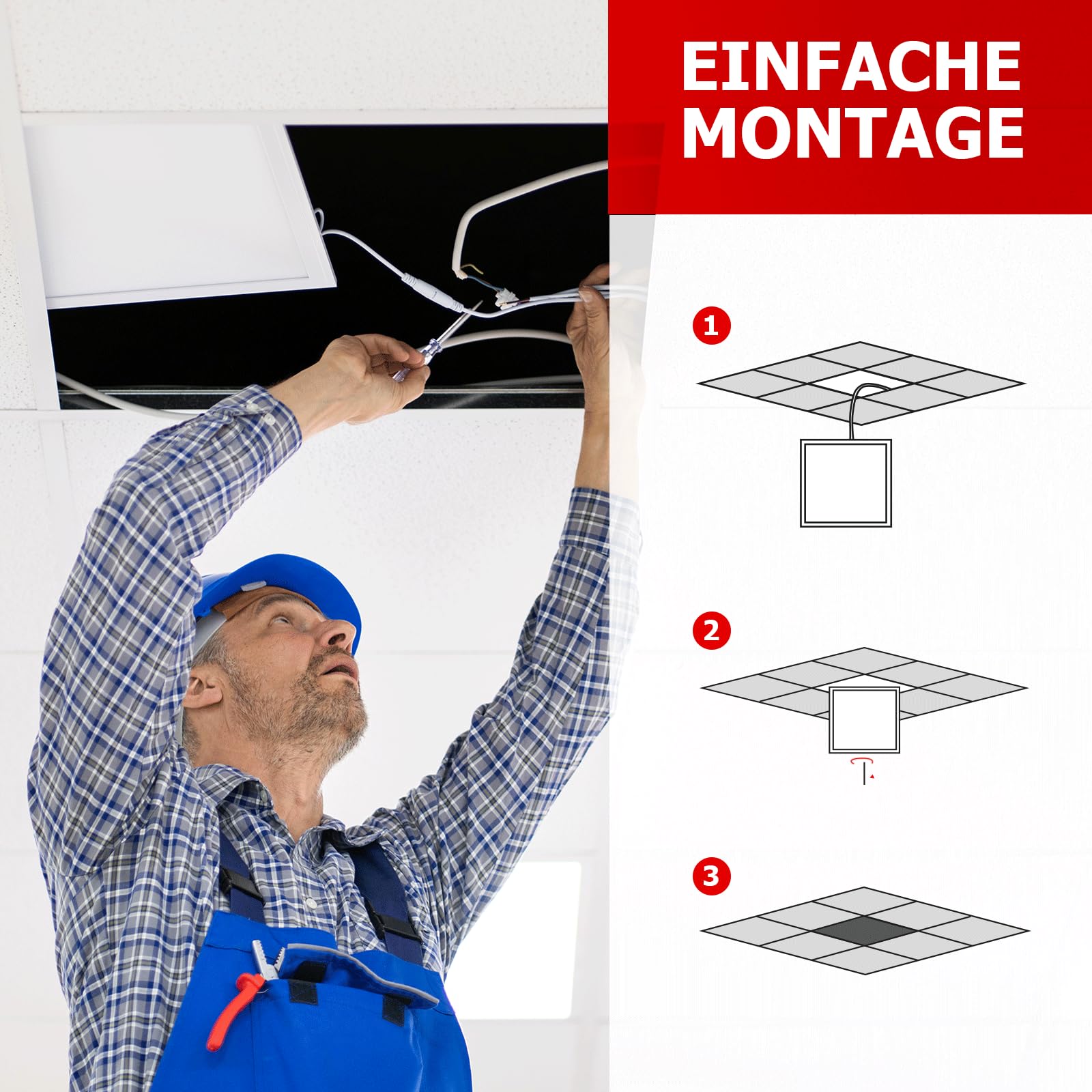 LED Panel 120x30cm Neutralweiß 4000K 40W 3400lm Deckenleuchte ultraslim Aluminium Einlegeleuchte Netzteil PLe2.2