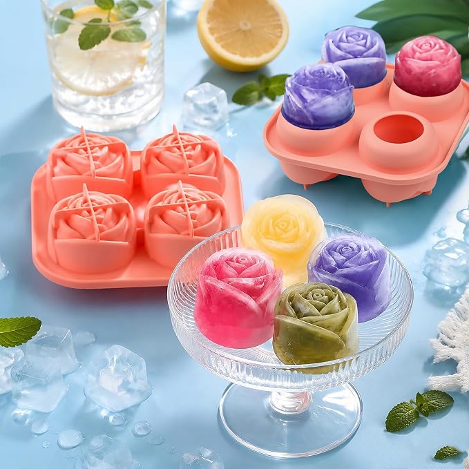 Molde para cubitos de hielo rosa de silicona 3D miniatura 2