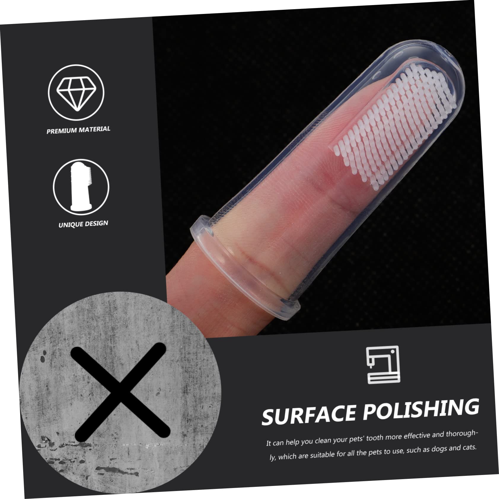 WOONEKY 30sätze Fingerzahnbürsten Für Haustiere Teiliges Zahnreinigung Für Hunde Und Katzen Bequemes Design Massage Zahnfleischs Mundpflege