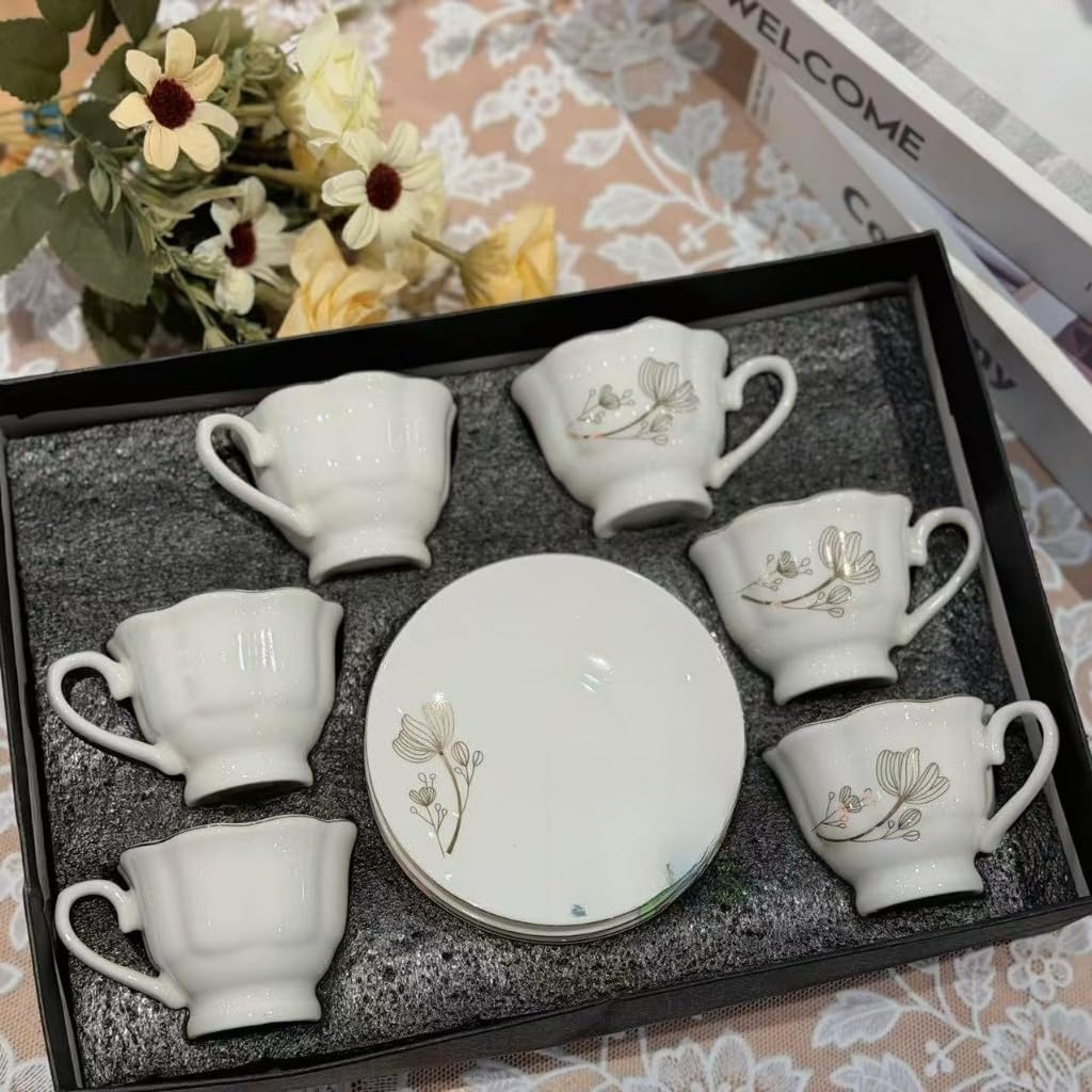Conjunto Xícaras com Pires Brancas Diversos Tamanhos para Café Ideais para Presentes e