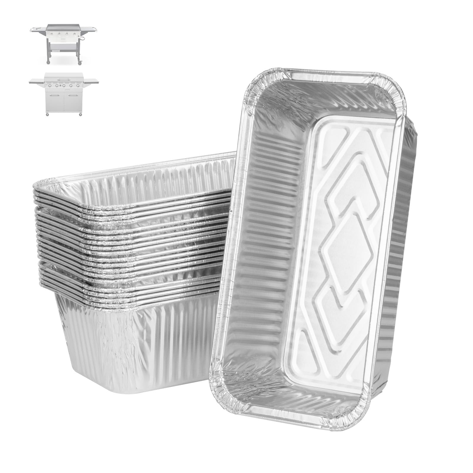 Paquete de 20 forros de goteo de aluminio para Members Mark Grill Parts, recogedor de grasa para parrilla Member's Mark de 4 quemadores al aire libre y bandeja de grasa de parrilla Pro