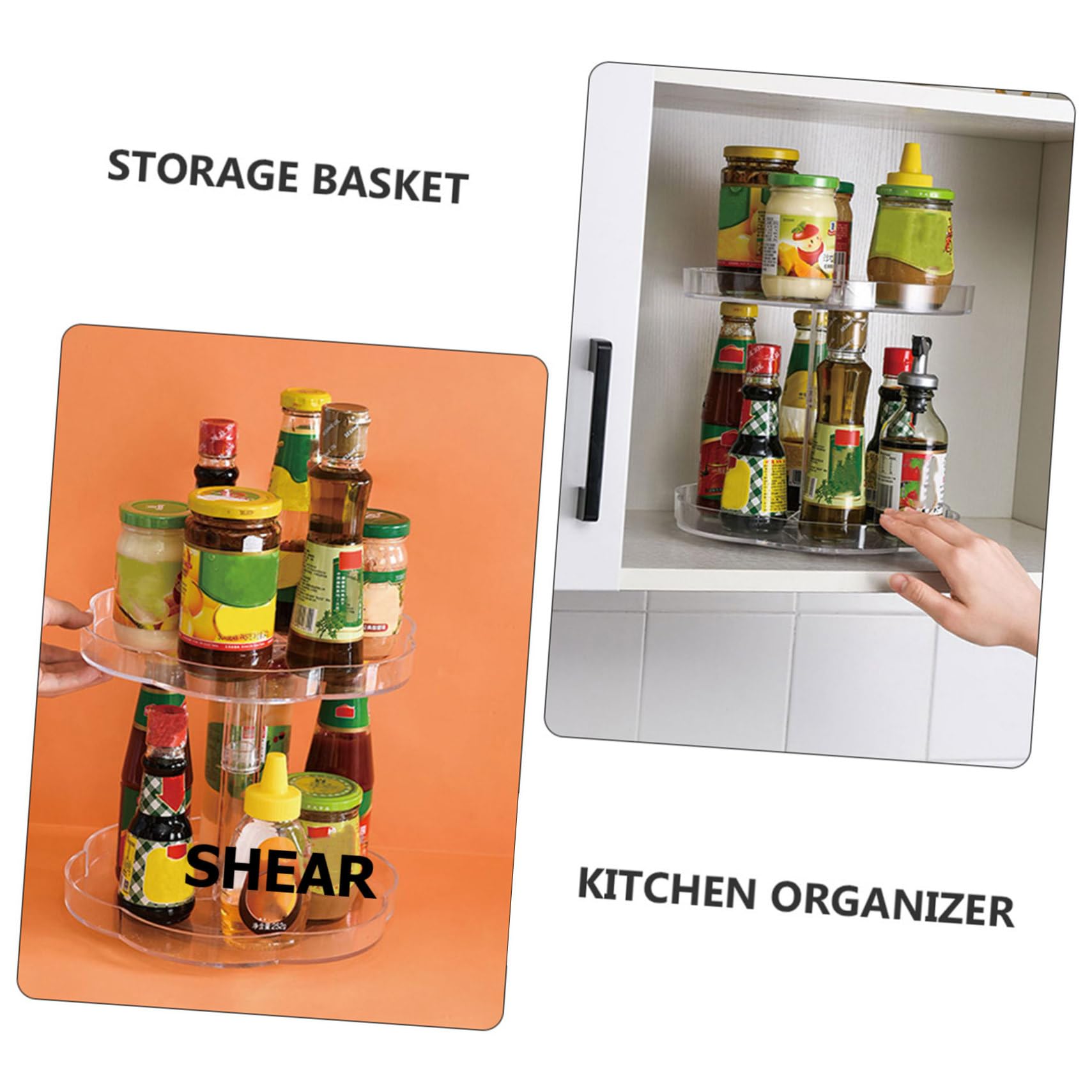 Garneck Porta Spezie Girevole A Doppio Girevole A 360° Porta Condimenti Organizer Da Cucina Per Bottiglie Di Condimento E Cosmetici