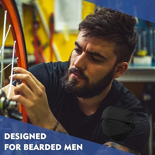 Miniatura 3 de Mascarilla facial para hombres barbudos, extra grande XL, máscara facial con alambre para la nariz, lavable, reutilizable, transpirable, ajustable,