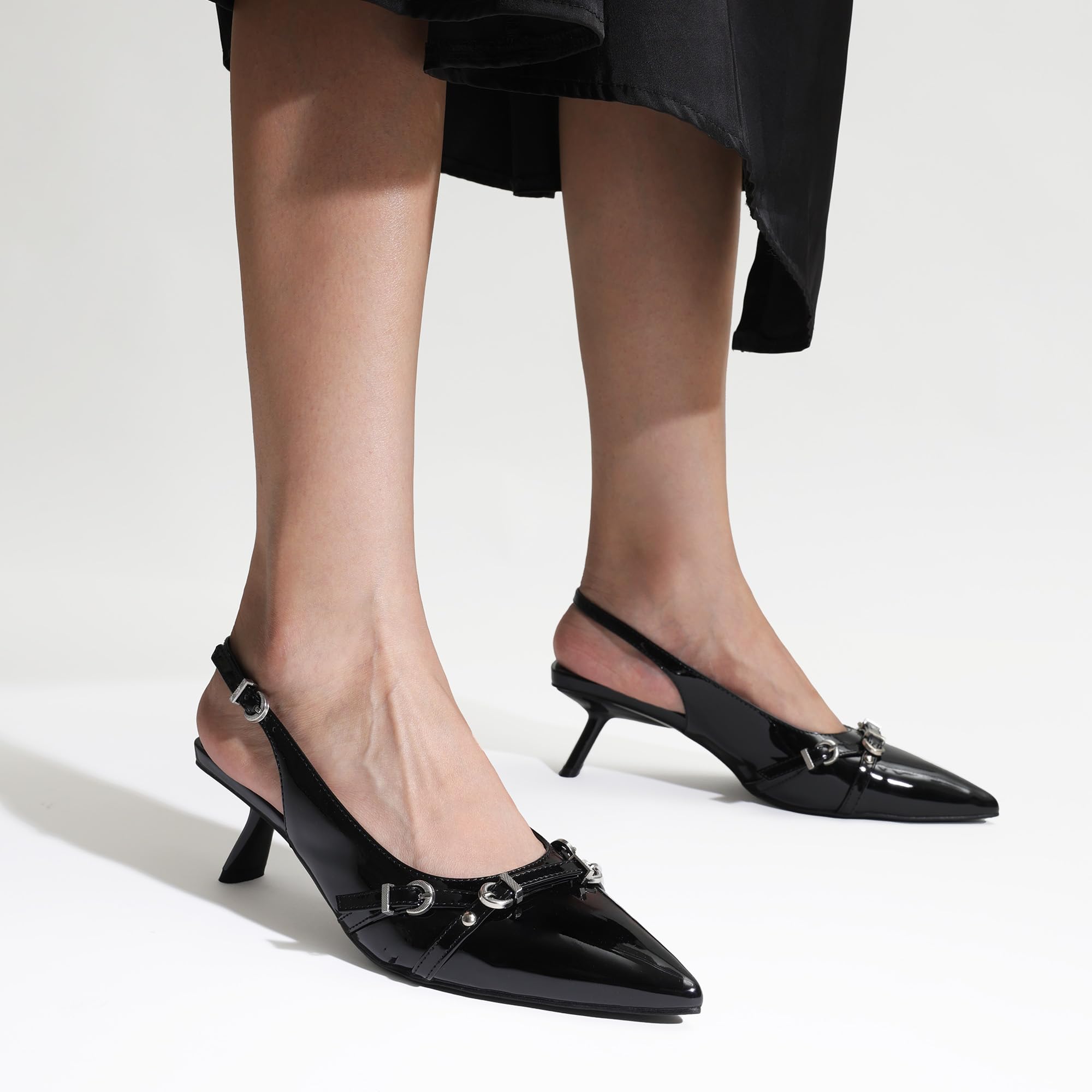 DREAM PAIRS Zapatos de vestir elegantes para mujer, con tacón bajo, puntera cerrada, puntera puntiaguda, cómodos, elegantes, para bodas, fiestas, ocasiones informales