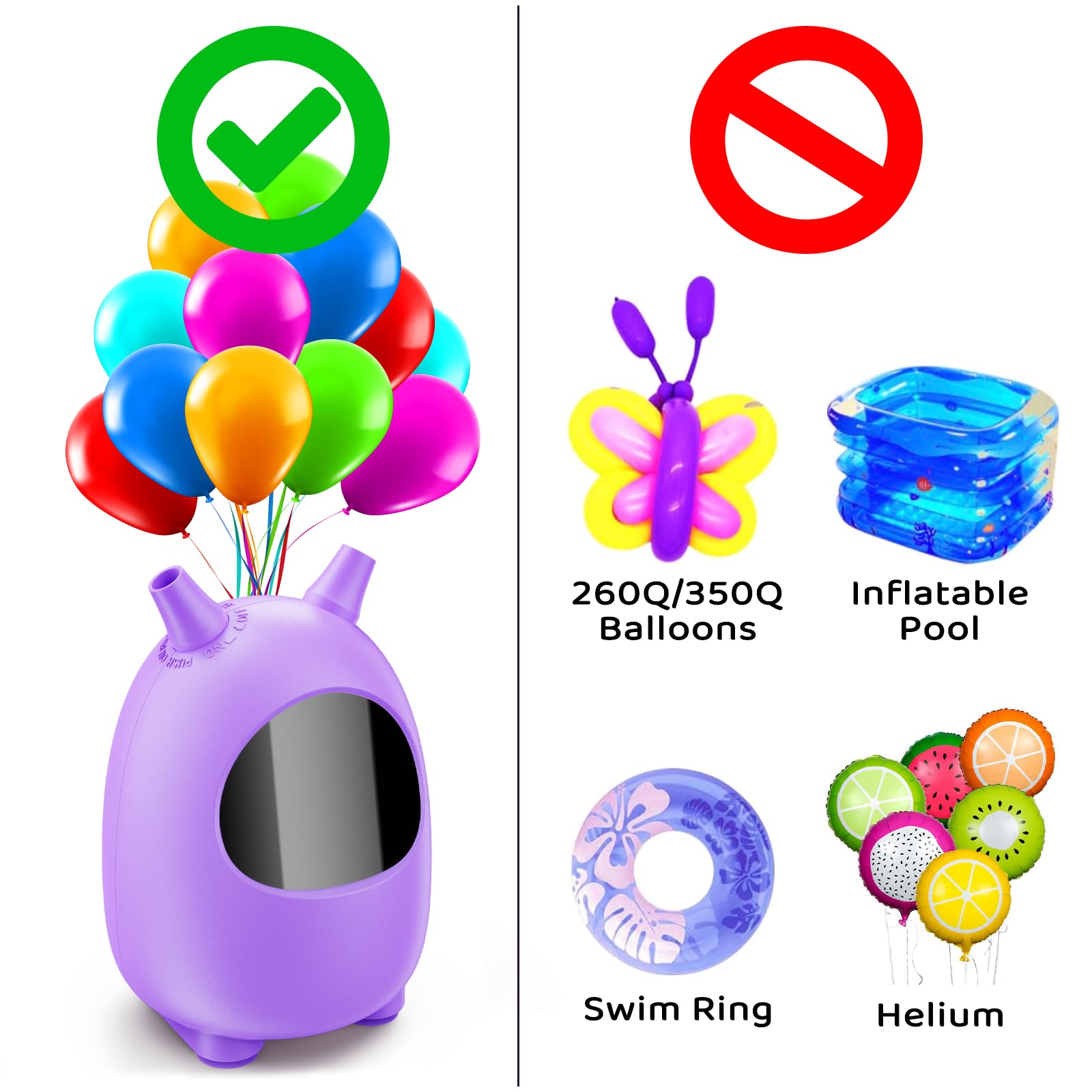 Pompa a Palloncino Elettrico, Pompa a Palloncino Portatile a Doppio Ugello Elettrico, Pompa a Palloncino per Decorazione Festa 110 V-120 V, 600 W