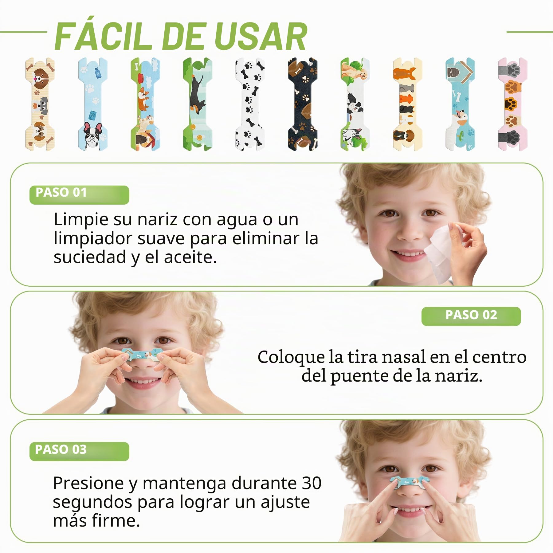 60 tiras nasales para niños, antironquidos, para evitar ronquidos, ayuda contra los ronquidos, tiras nasales para respirar, tiras nasales para respirar, tiras nasales contra ronquidos
