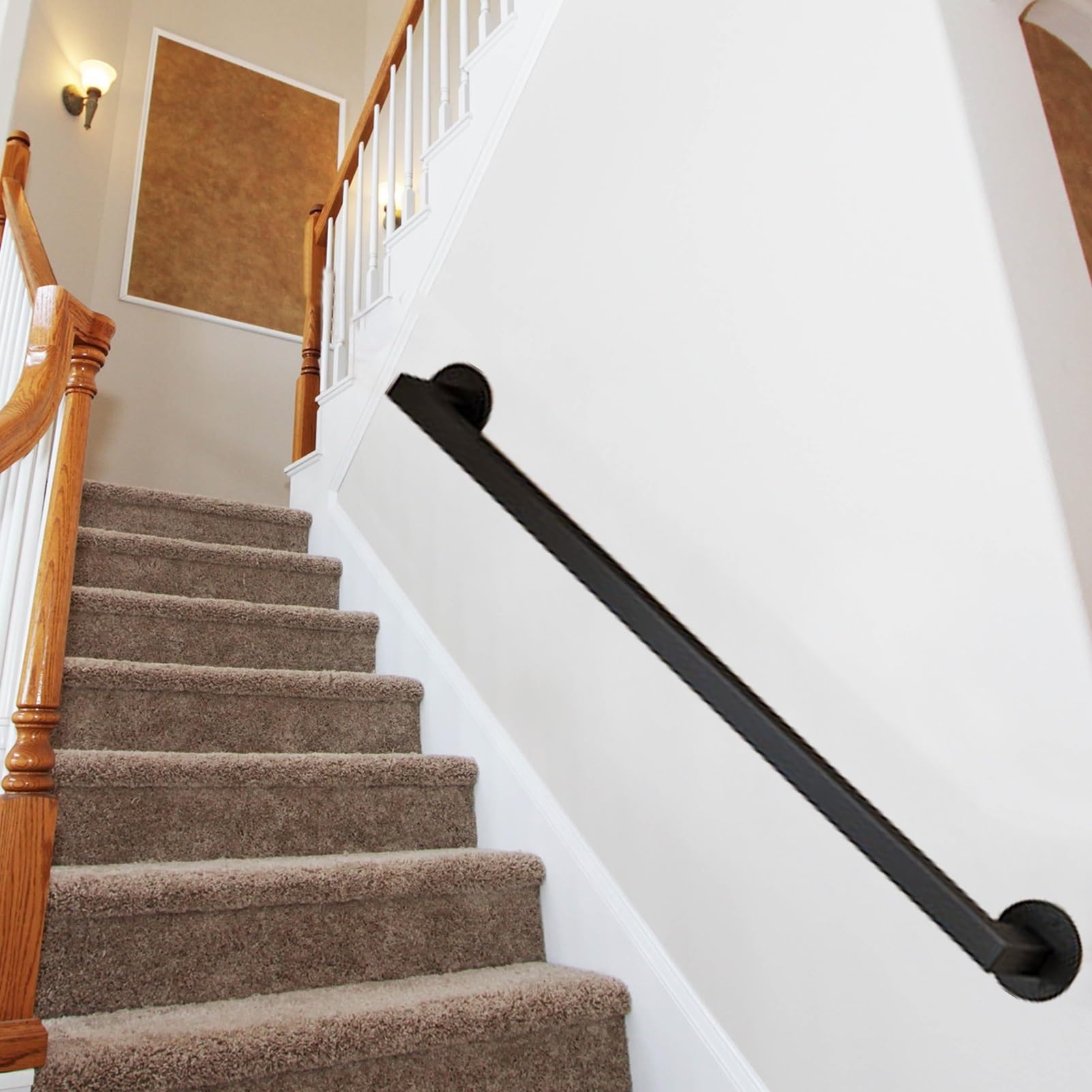 Main courante en fer forgé 300 cm pour escalier intérieur