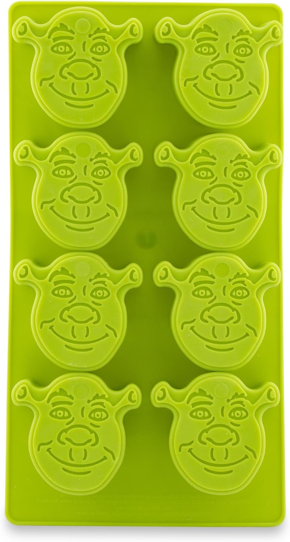 Silver Buffalo Shrek Reusable Silicone Ice Cube Tray | Makes 8 Cubes