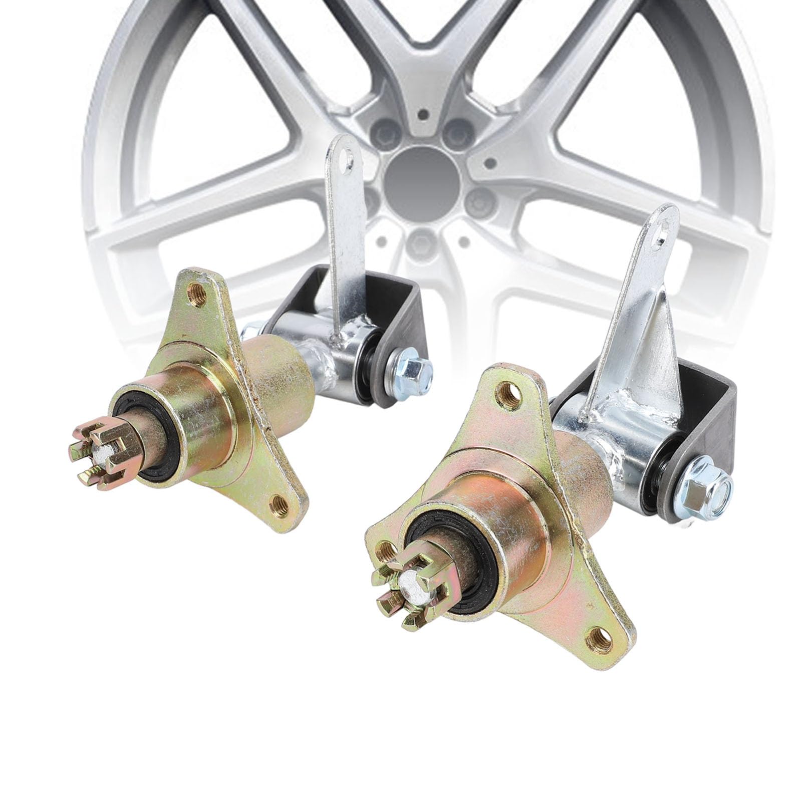 RiToEasysports Spindel 6 Zoll Achsschenkel Spindel Lenksatz Hochharte Stahllegierung Geschmiedet und Wärmebehandelt mit Lagern für ATV Go Kart Vorderradnaben