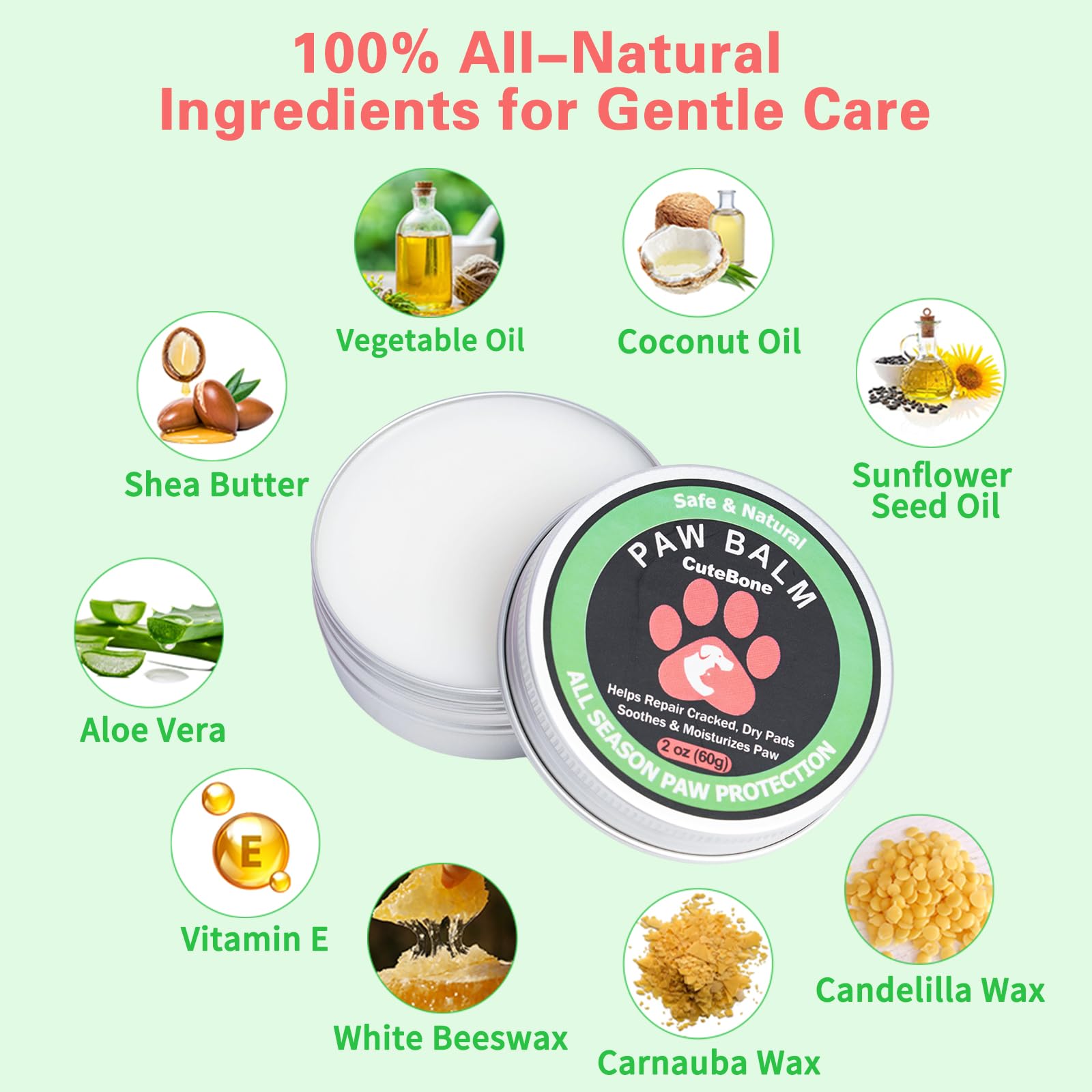 Dog Nose Balm Paw Nectar Dog Paw Balm (2 Oz) Heals, Repairs