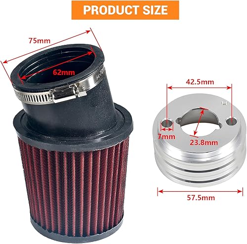 Miniatura 5 de Kit de admisión de filtro de aire para Go-Karts y Mini Bicicletas 6.5 HP para Honda Clone GX160 GX200 Go Kart 68120 69730 60363 Predator 212cc