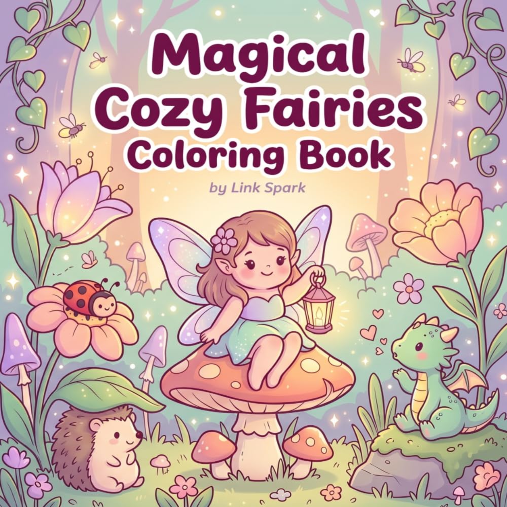 Magical Cozy Fairies Coloring Book: Bold and Easy Cute Fantasy Coloring Pages with Magical Fairies Cozy Scenes and Relaxing Whimsy