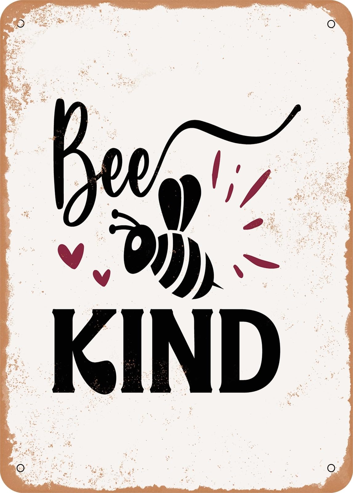 Metal Sign - Bee Kind - 3 - Vintage Look home decor
