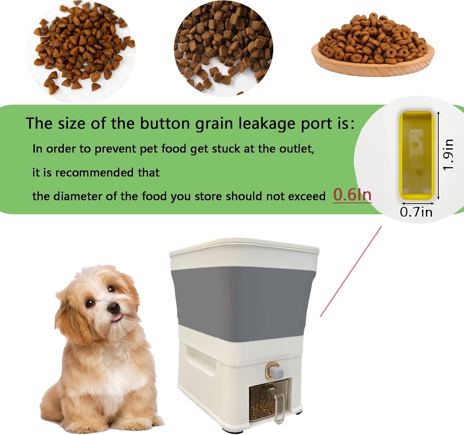 Collapsible Dog Food Storage Container, 25lbs Airtight Pet Food Dispenser, Moisture-Proof Cat Food Container with Automatic Button, Folding Plastic Grain Barrel for Small Pellet Dog Food, Cat Food