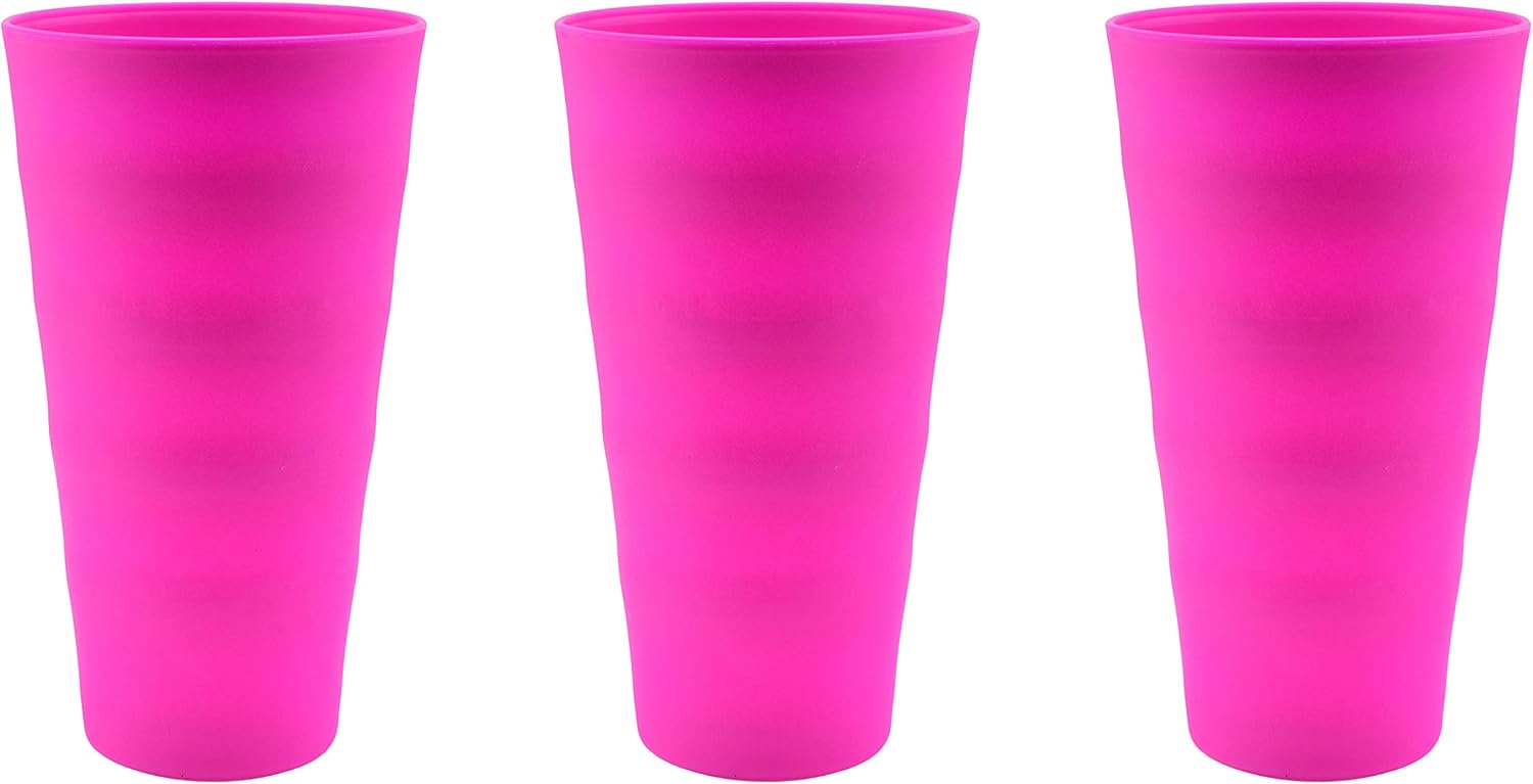 YBM Home Break-Resistant Plastic Cups 20oz, Medium Drinking Cups for Kids and Adults, Reusable Design Green