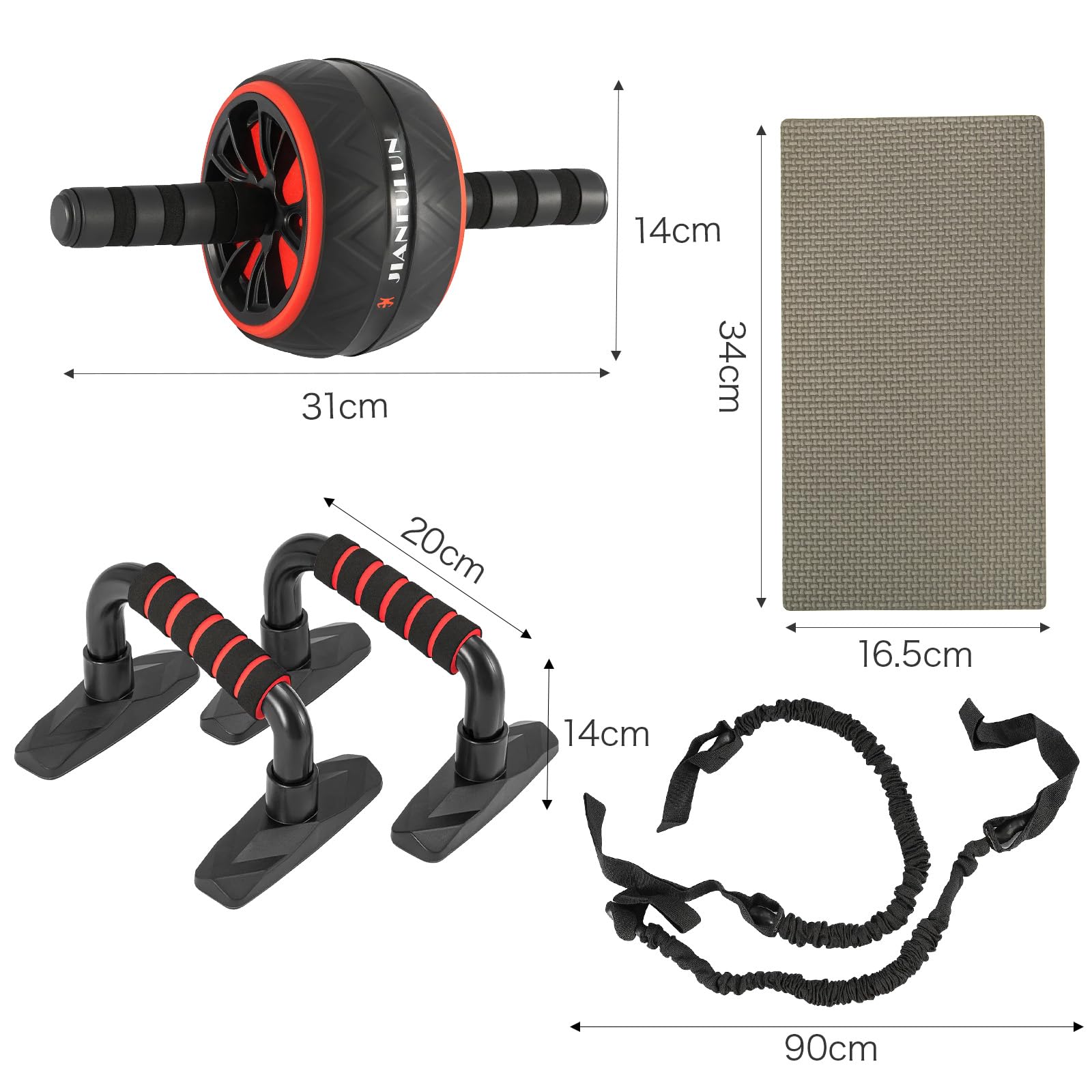 Bauchroller Trainingsrad für effektives Bauchmuskeltraining – Extra breites Ab Wheel mit Anti-Rutsch Griffen, Kniepad & robuster Stahlkonstruktion für Ganzkörper Fitness Zuhause