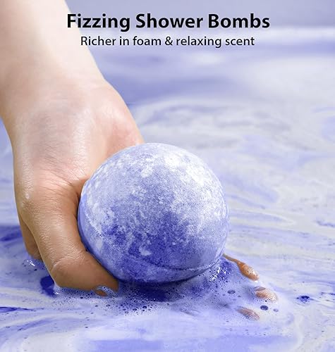 Miniatura 3 de Sleep Well - Bombas de baño de burbujas con infusión de melatonina, aceites esenciales de manzanilla de lavanda, baño de lujo para piel seca,