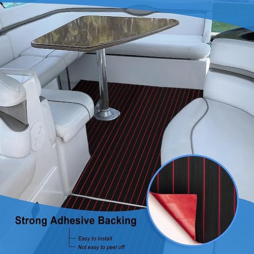 Miniatura 4 de HZshark Suelo de lancha de espuma EVA para lancha, autoadhesivo de 0.236 in, antideslizante, suelo marino, teca, cubierta de espuma suave para