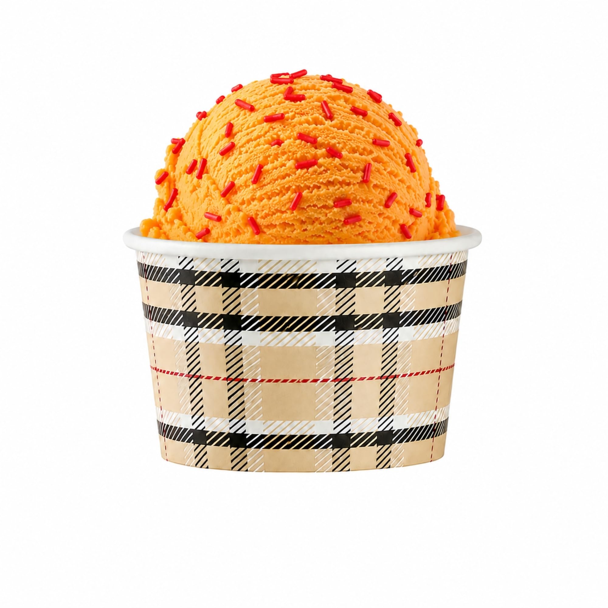 Restaurantware 4 oz Round Paper Plaid To Go Cup, 50 Pack