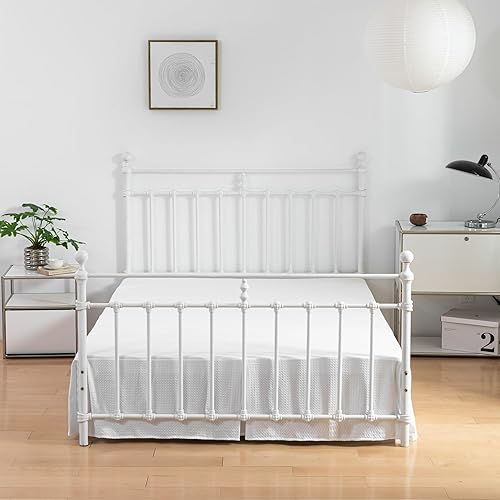 Miniatura 3 de Falda de cama tamaño Queen, falda de cama plisada con esquinas divididas, volantes de polvo a medida de 14 pulgadas, fácil ajuste, lavable a máquina