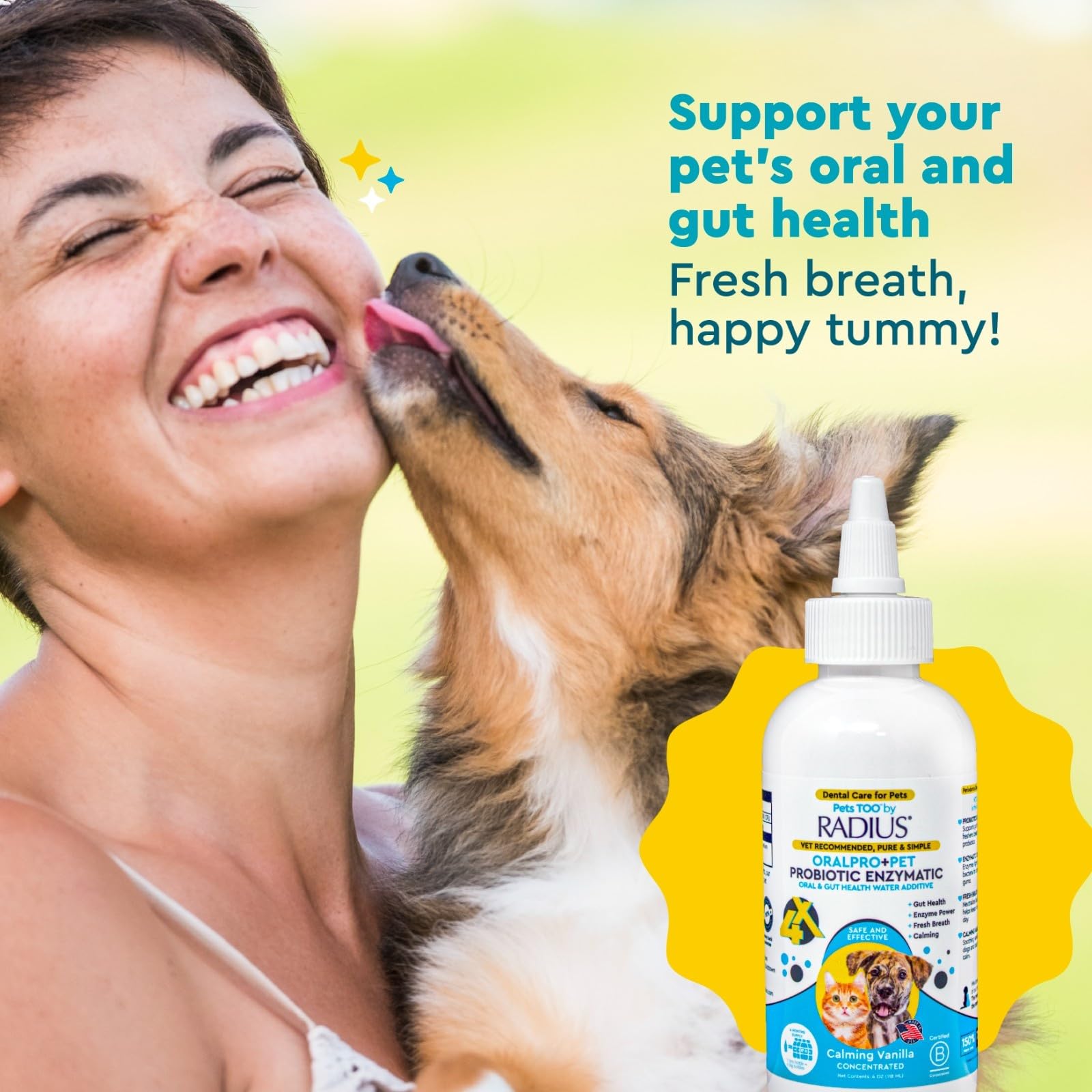 RADIUS OralPro+ Pet Probiotic Dental Water Additive (Enzymatic), Concentrate, 4 OZ, 2 Pack Pet Water - image 3