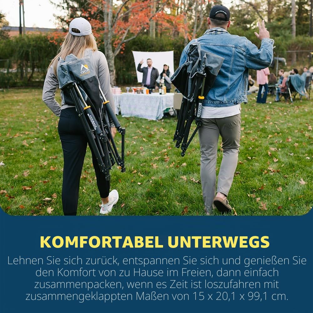 GCI Outdoor Kickback Rocker – Faltbarer Campingstuhl mit Schaukelfunktion