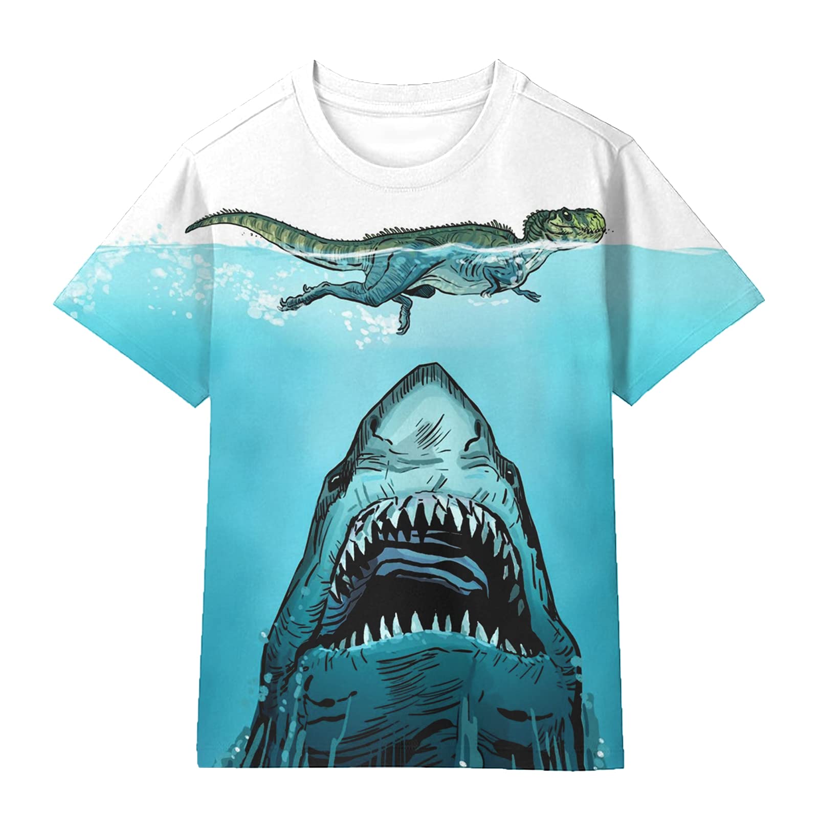 Asylvain Boys Girls Shirts Short Sleeve 3D Print Funny Colorful Tee Shirts for Kids Size 6-16