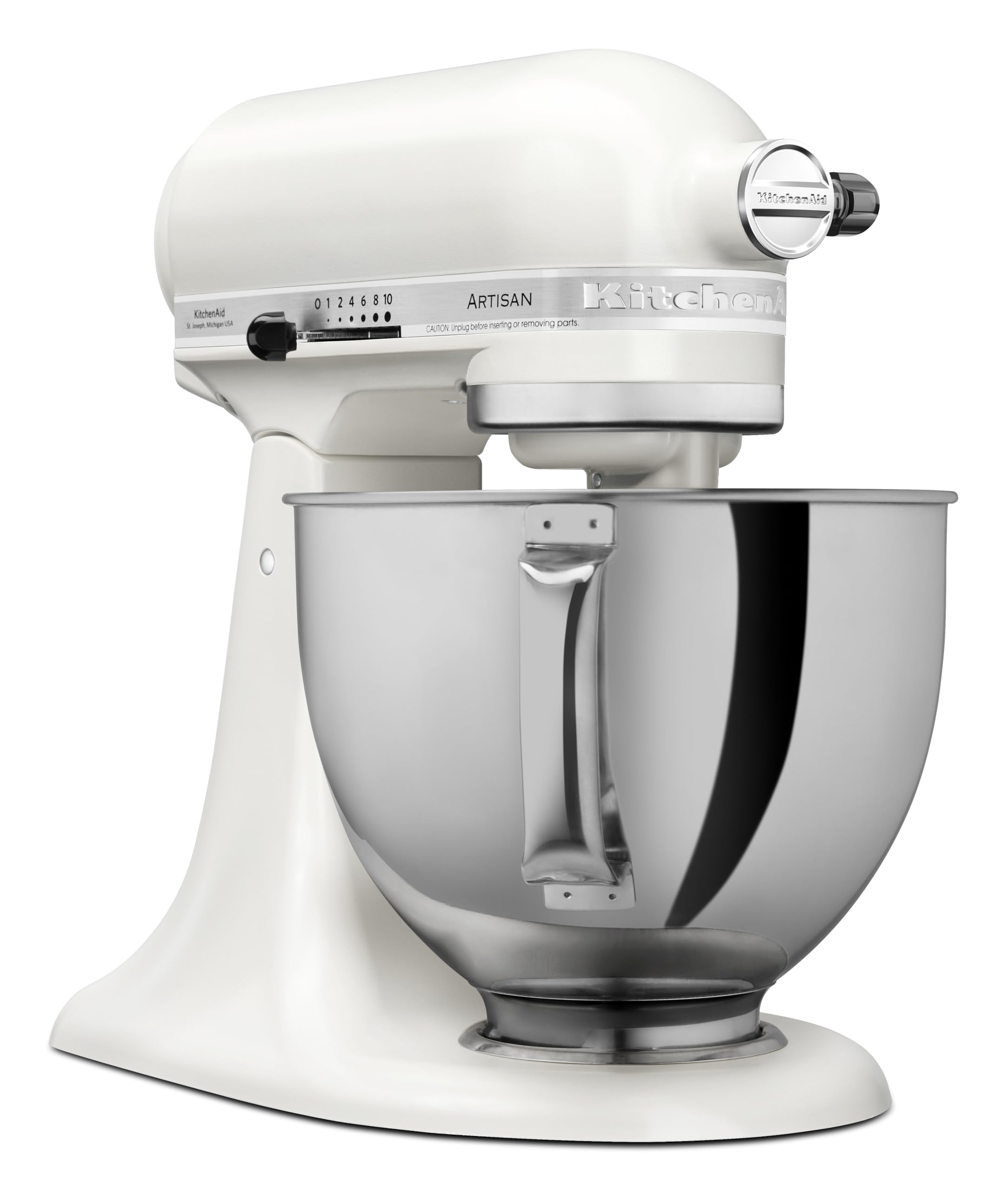 KitchenAid ARTISAN robot kuchenny 4,7 l z uchylną głowicą silnika 5KSM175 KM, w zestawie miska 3 l, akcesoria, porcelana biała