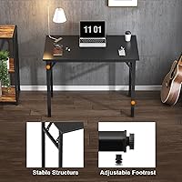 Vista 9 de Need - Escritorio plegable de computadora de 31.5 pulgadas para espacios pequeños, mesa plegable de escritura de estudio en negro para oficina