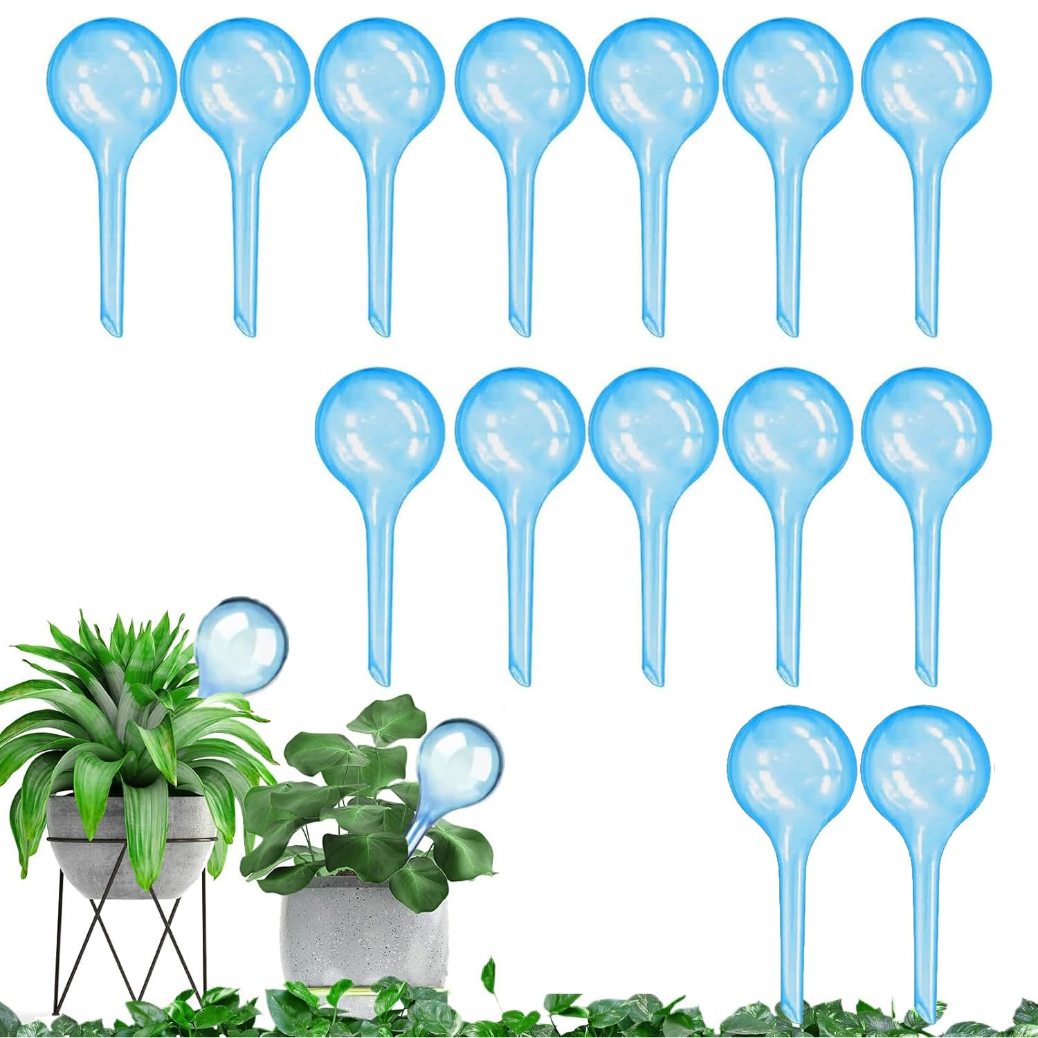 14 Pièce Boules d'Irrigation pour Plantes, Arrosage Goutte à Goutte Auto pour Plantes, Bulbes d’Arrosage Automatique pour Plante Fleur D'intérieur et D'extérieur