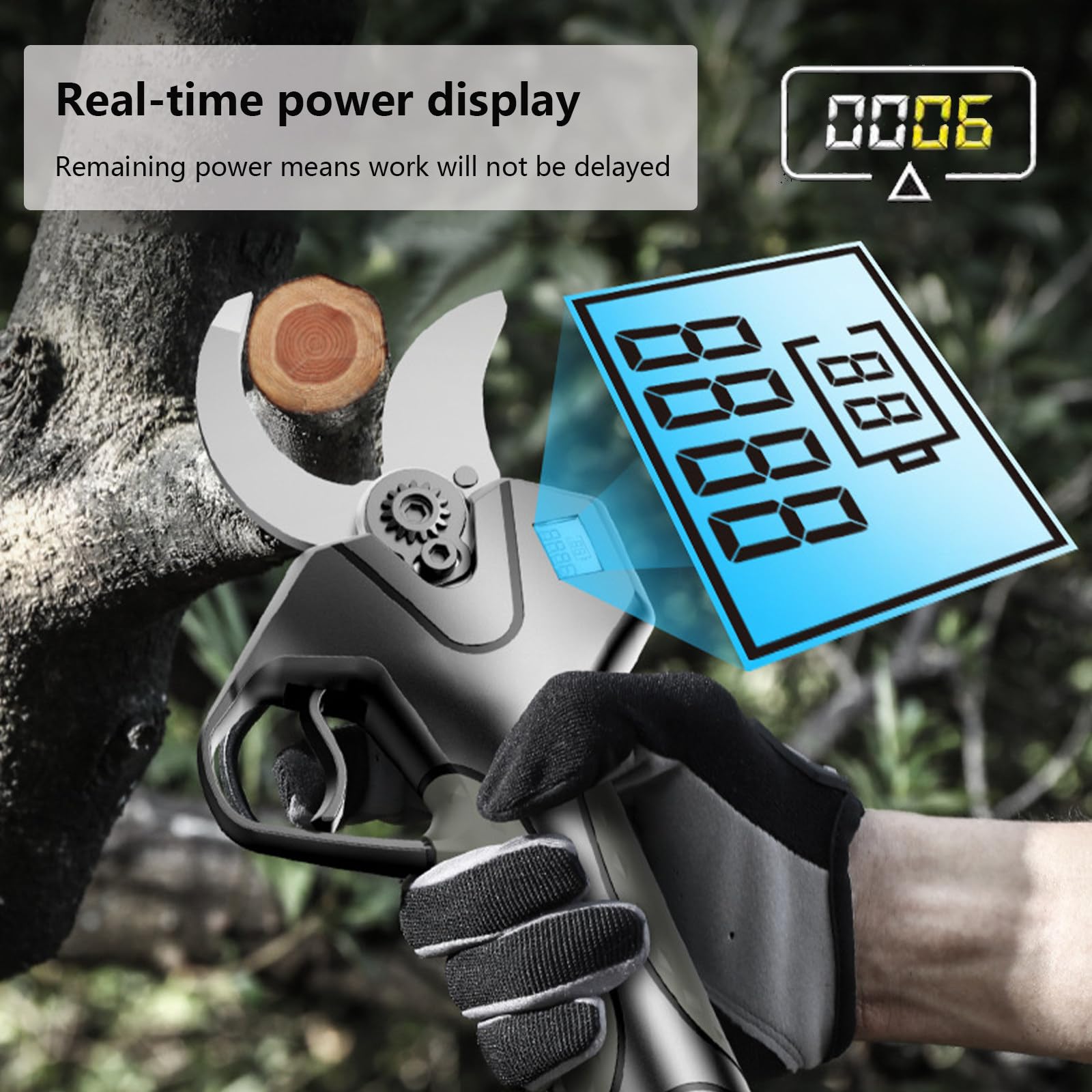Kit de podadora eléctrica, podadora eléctrica sin escobillas con postes de extensión de 6,9 pies, 2 baterías recargables para poda más larga, tijeras de jardinería para poda de árboles
