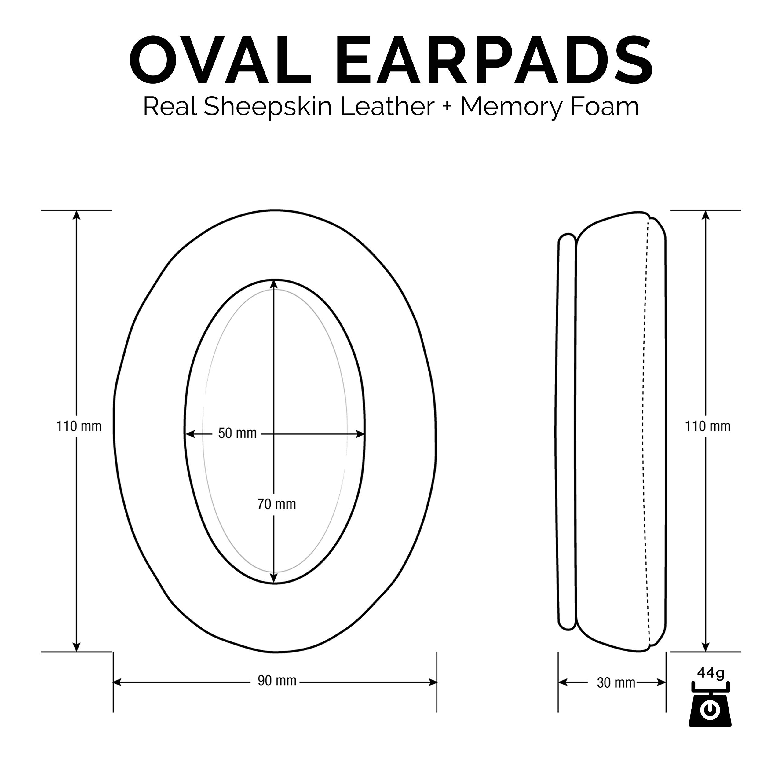 Brainwavz - Almohadilla de espuma viscoelástica de piel de oveja para auriculares de diadema AKG, HifiMan, ATH, Philips y Fostex