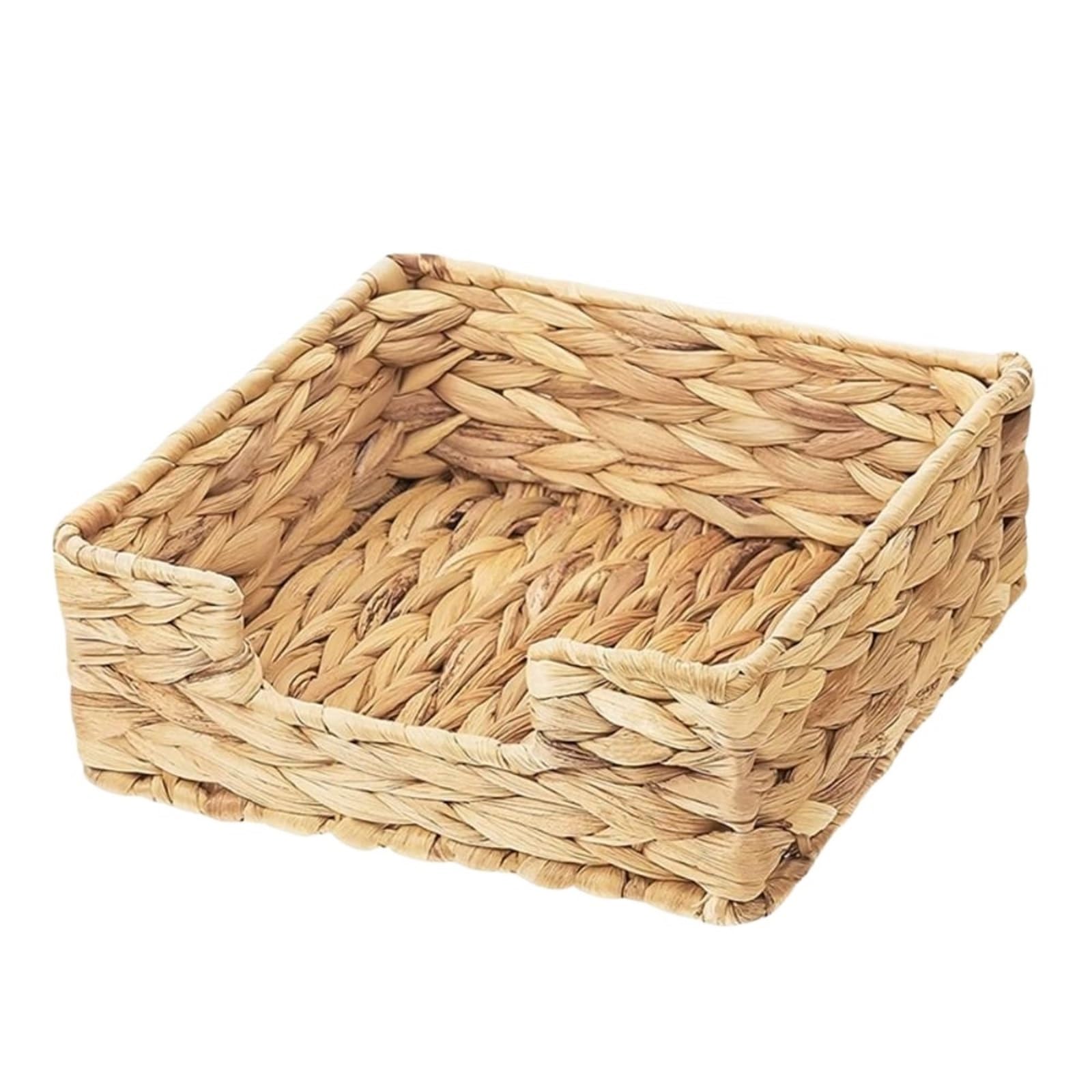 Woven Magazine Rack Straw Woven Tissue Box Water Hyacinth Napkin Holder Natural Tabletop Freestanding Dispenser Square Holders For Paper for Newspaper, Letter