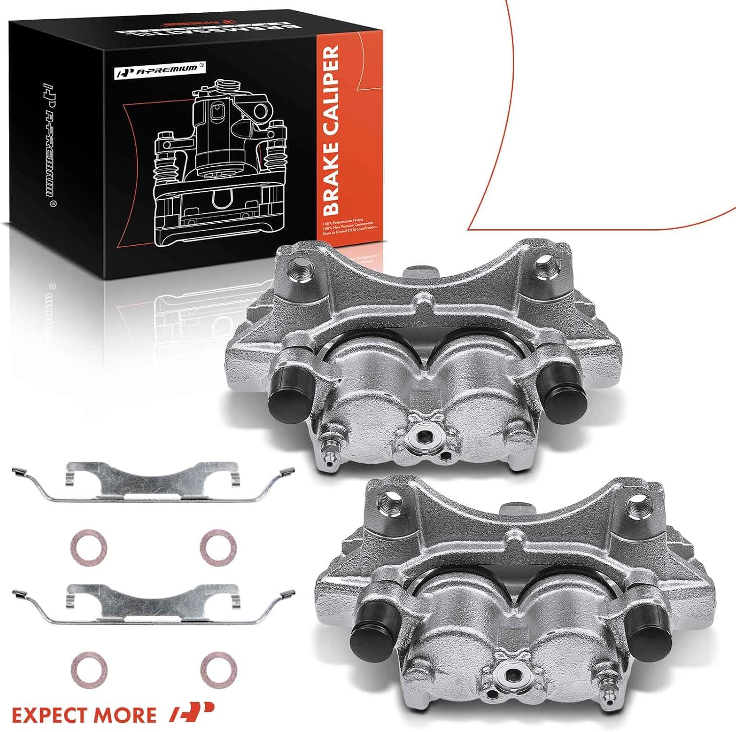 A-Premium Disc Brake Caliper Assembly with Bracket Compatible with Select Ford and Lincoln Models - Edge 2015-2021, MKX 2016-2018, Nautilus 2019-2022 - Front Driver and Passenger Side