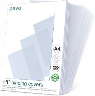Pavo - Einbanddeckel-Klarsichtfolie A4, PP-Folie, 200mic, 100-er Pack, transparent