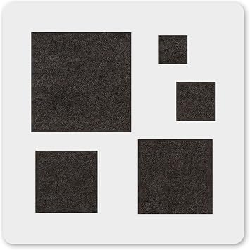 MAGJUCHE Squares Stencil 6 Inches, Reusable Big Small Square Stencil for Wall Painting DIY Crafts Decor