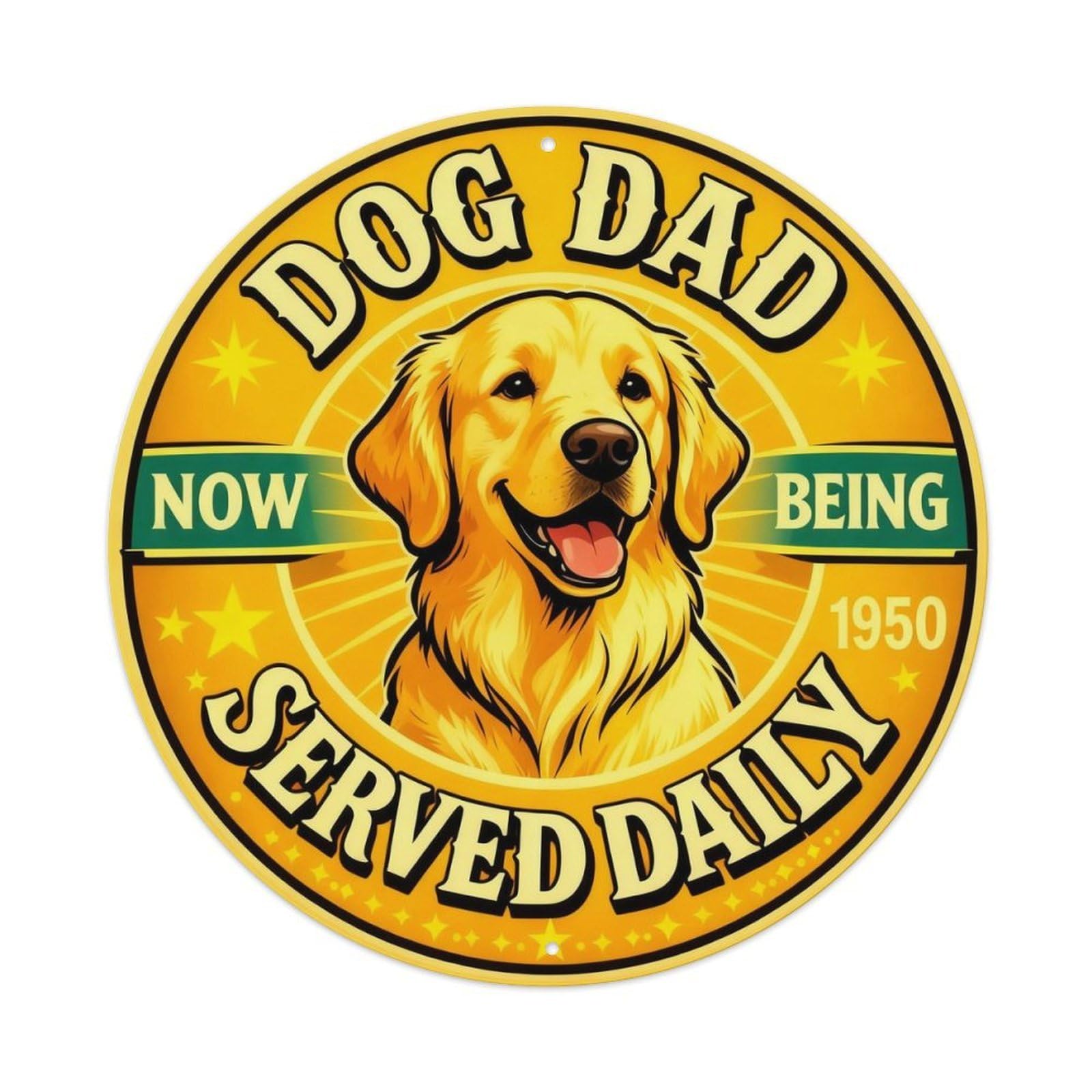 Dog Dad Retro Sign Metal Tin Sign Plaque