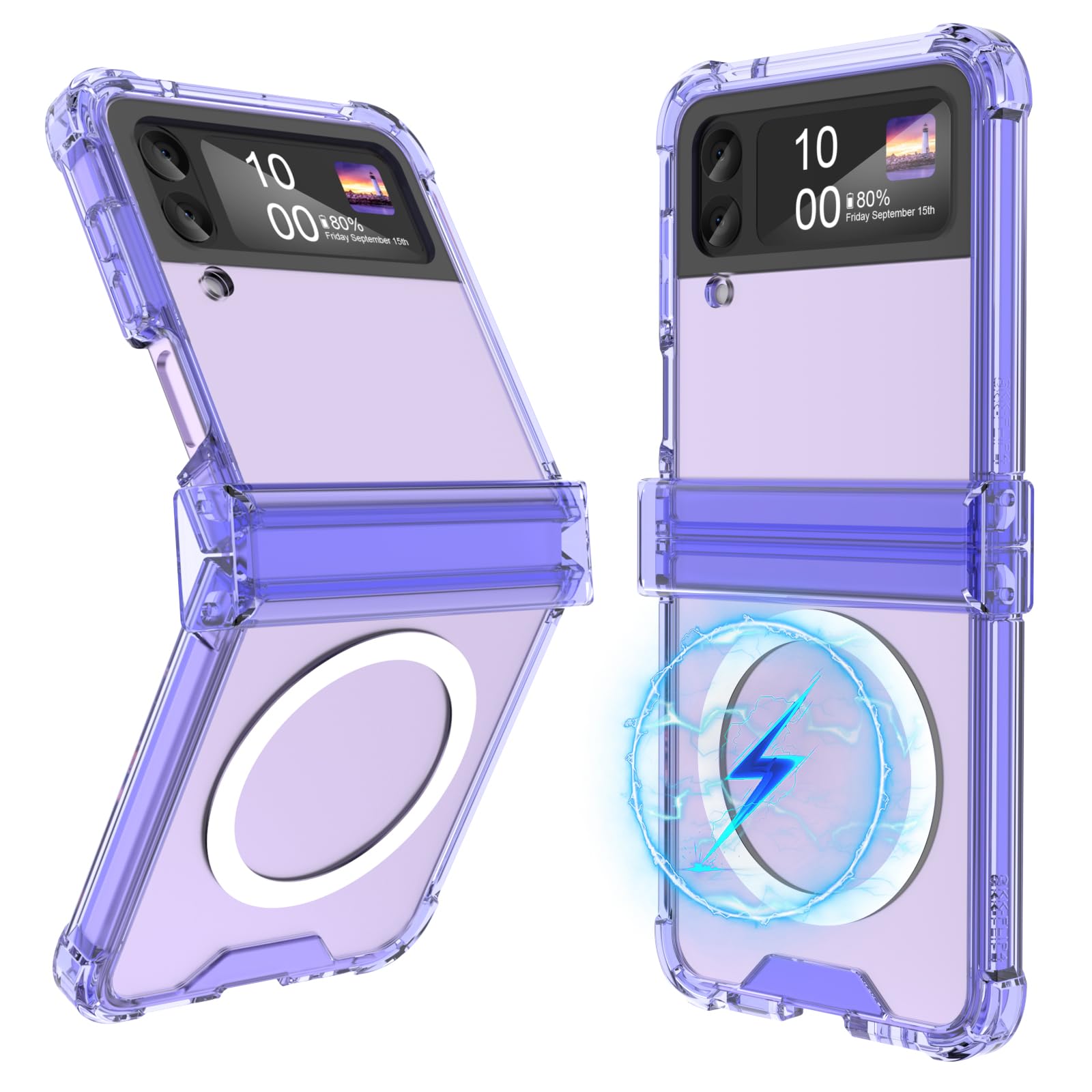Designed for Galaxy Z Flip 4 Case with Hinge Protection Compatible with Magsafe for Samsung Flip 4 Full Cover Shockproof Slim Phone Protection Case