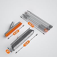 Vista 7 de Cepillo de Fregar Pisos de Servicio Pesado y Herramienta Limpiadora de Lechada con Mango Largo, Cepillo de Cubierta con Cerdas Rígidas, Fregador