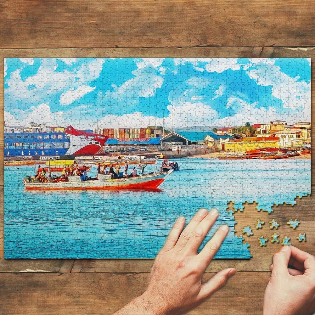 Tanzania Jigsaw Puzzle 1000 Piece Stone Town Zanzibar Tanzania Puzzle Travel Souvenir Wooden