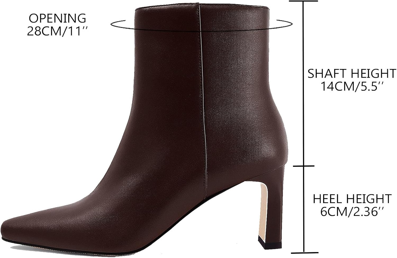 MICIFA Women's Ankle Boots Chunky Low Heel Square Toe Heeled Booties with Side Zipper Fall Winter Dress Short Boots - Image 4