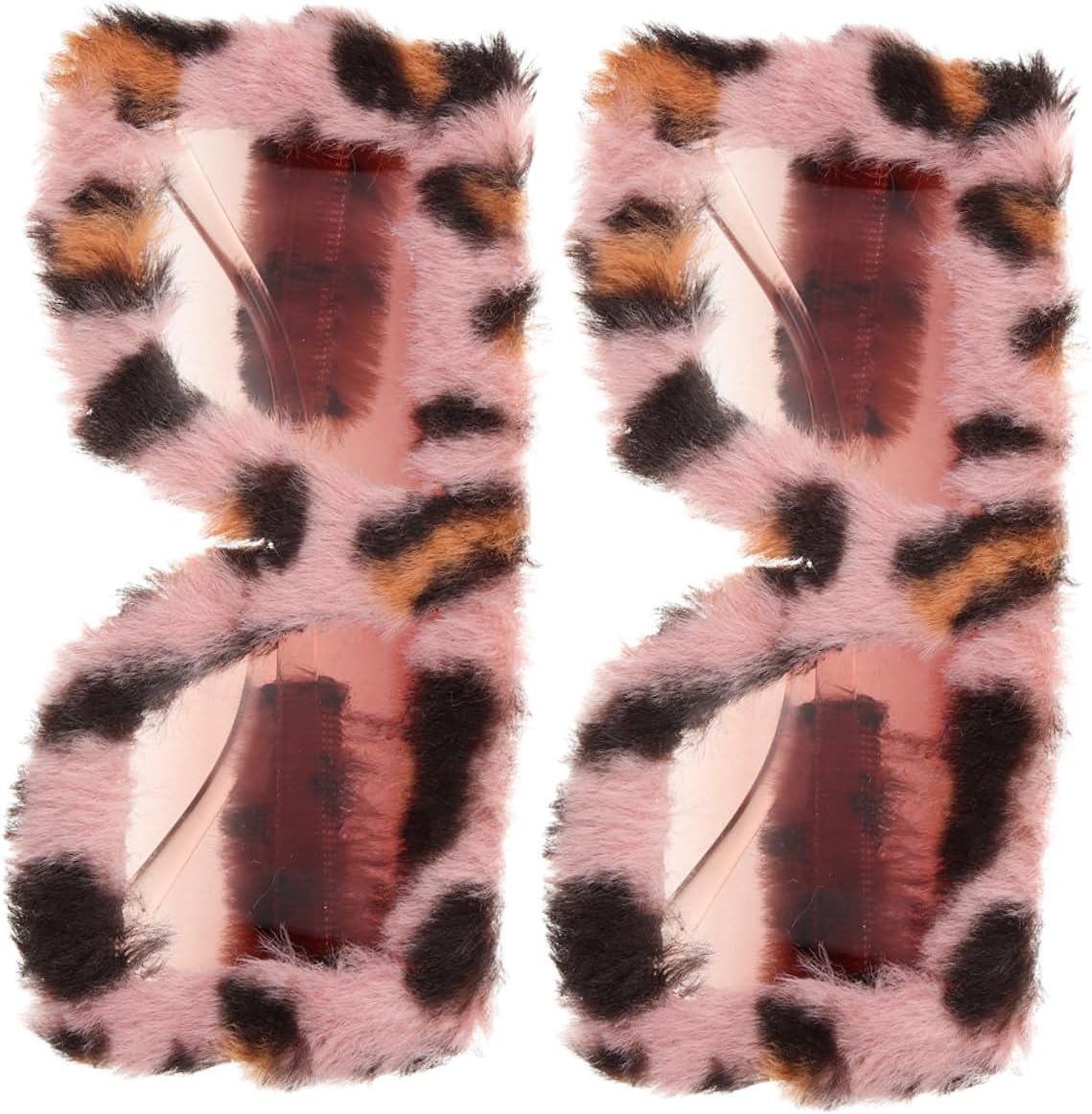 2pcs Plush Fuzzy Sunglasses Cat Eye Novelty Glasses Leopard Print for Men and Women Disco Party Masquerade Cosplay Eyewear