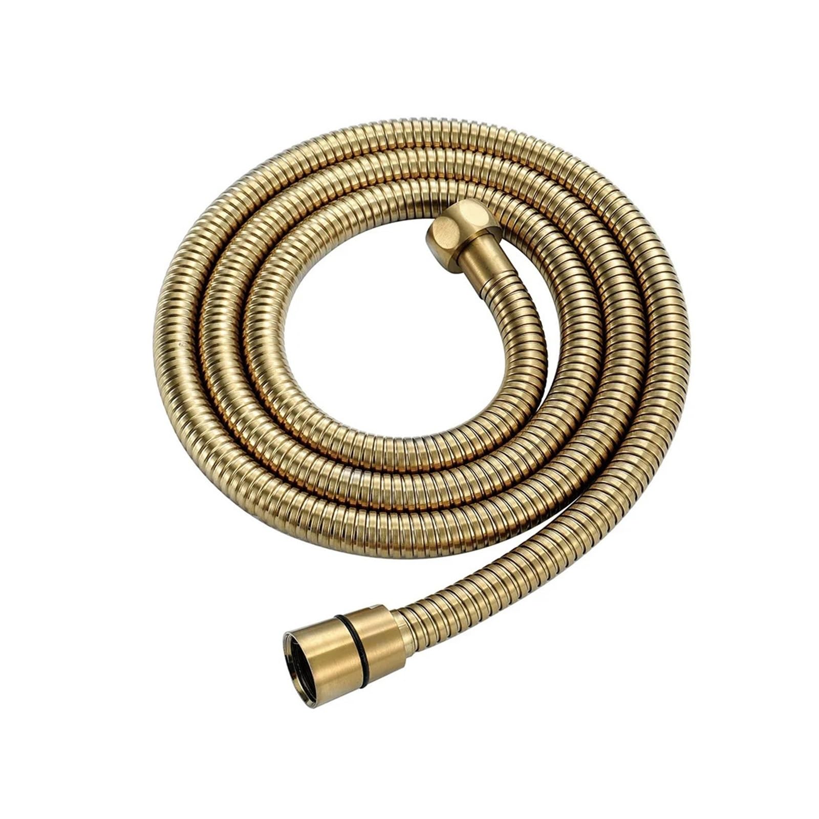 1.5M Brushed Gold & Grey PVC Shower Hose, Flexible Extension Pipe for Bathroom(Brushed Golden)
